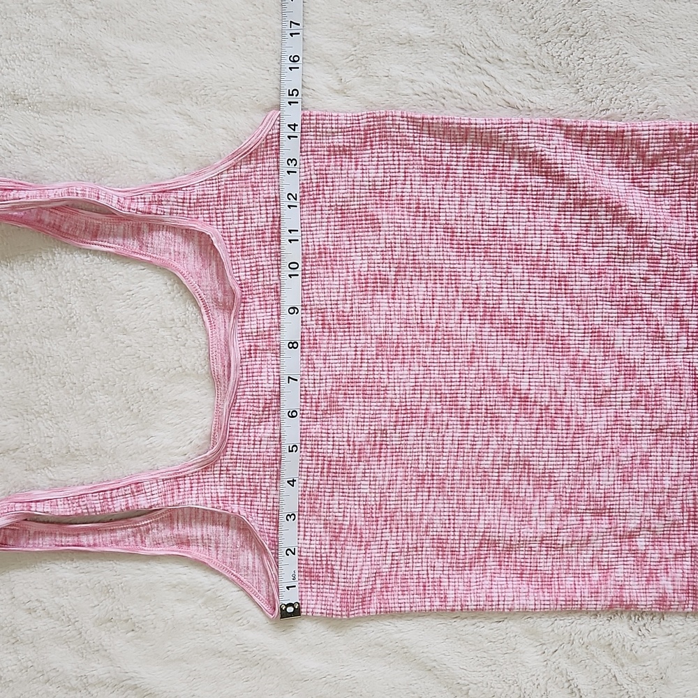Anthropologie Heathered Pink Ribbed Tank Top | Women's Size Medium - Picture 3 of 5